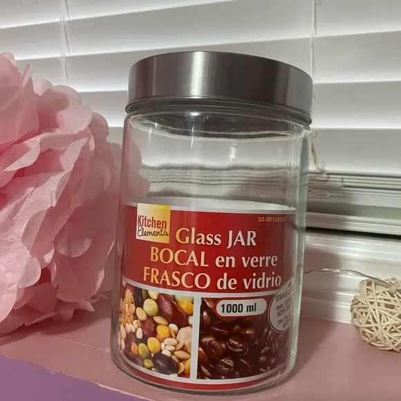 4 Kitchen Elements Containers Silver Glassware - Picture 4 of 6